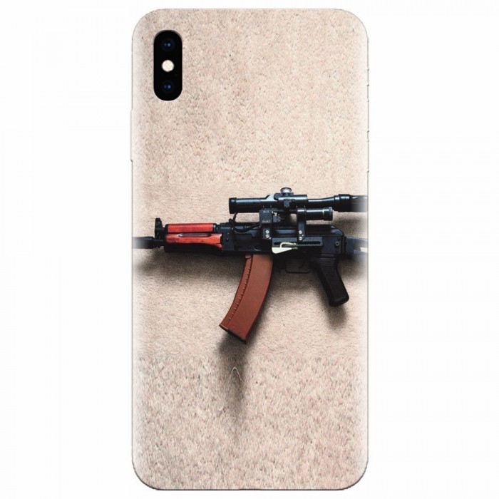 Husa silicon pentru Apple Iphone X, AK Kalashnikov Gun Of Military