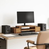 VidaXL Suport monitor cu depozitare, lemn vechi, 70x27x15cm, lemn