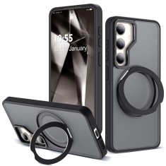 Husa de Protectie din Silicon, Compatibil Samsung Galaxy S24, Magnet Magsafe, Suport pentru telefon, Margini ridicate pentru protectie ecran si camera