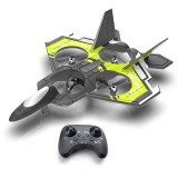Cumpara ieftin Avion cu telecomanda iUni S98, Combat Aircraft, Acrobatii 360&deg;, Giroscop, Rezistent la impact, Lumini LED, Verde