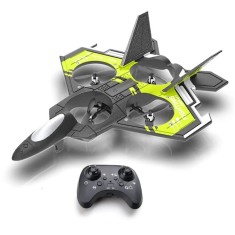 Avion cu telecomanda iUni S98, Combat Aircraft, Acrobatii 360&deg;, Giroscop, Rezistent la impact, Lumini LED, Verde