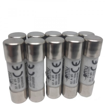Set 10 sigurante 10x38 32A fuzibile cilindrice ceramica 500V AC gG foto
