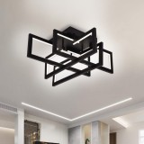 Lustra LED cu telecomanda 98W, 4 Elemente, lumina Rece/Calda/Neutra, Dimabila, Negru ModernLight Concept