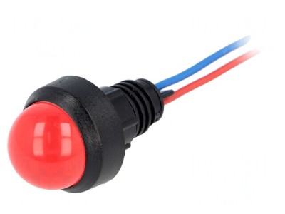 Lampă de control LED roșie 12V &amp;Oslash;13mm IP40 foto