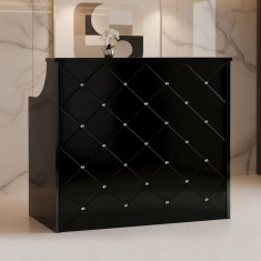 Recepție de coafură lăcuită Alexa 120 cm cosmetică pentru salon cabinet SPA negru