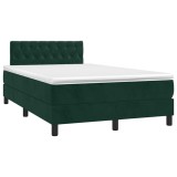 Cumpara ieftin Pat box spring cu saltea, verde inchis, 120x190 cm, catifea