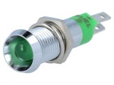 Lampă LED Verde 12-14V IP67 Metal &Oslash;8,2mm