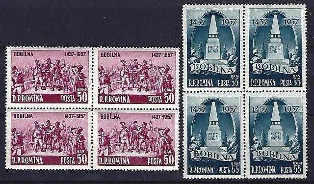 Romania 1957 - Lp 445 .... Rascoala de la Bobalna - bloc de 4 - MNH