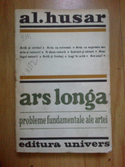 n4 AL. HUSAR - ARS LONGA ( PROBLEME FUNDAMENTALE ALE ARTEI )