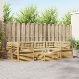 vidaXL Set de canapele de exterior cu pernă 7 pcs Alb și Bej Poliester 3390143