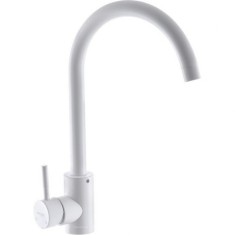 Baterie pentru bucatarie Mixxus, interior ceramic, pipa pivotanta, debit reglabil, rotire 360, monocomanda, inox, Argintiu foto