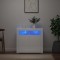 Servantă cu lumini LED, alb extralucios, 80x35x75 cm