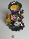 Vaza de ceramica glazurata cu sirena anii 1960-70 kitsch romanesc