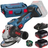 Bosch GWS 18V-15 SC BITURBO + 1600A019S0 - Polizor unghiular 125 mm + Set 2 acumulatori si incarcator Li-Ion 18 V 4 Ah