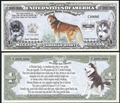 !!! SUA = FANTASY NOTE = HUSKY SIBERIAN - 2016 - UNC / SERIA DOG LOVER foto