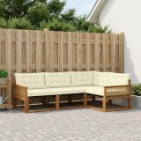 vidaXL Set de canapele de exterior cu pernă 4 pcs Natural și Crem 3381394