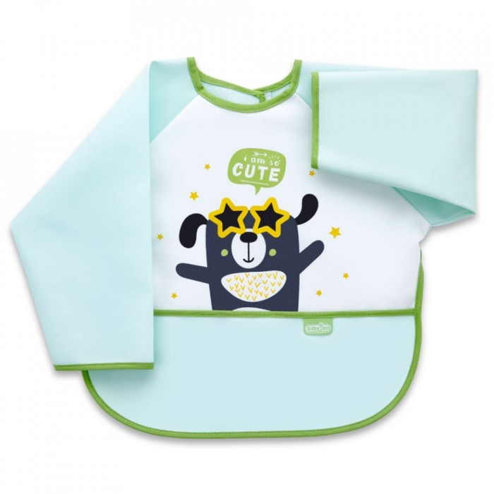 Baveta cu maneci si buzunar babyjem polly bib (culoare: verde)