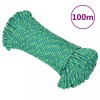 VidaXL Fr&acirc;nghie de barcă, verde, 5 mm, 100 m, polipropilenă