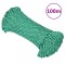 vidaXL Fr&acirc;nghie de barcă, verde, 5 mm, 100 m, polipropilenă