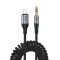 Hoco UPA33A , Cablu audio AUX Jack 3.5 mm la Lightning, 1.5 m, negru
