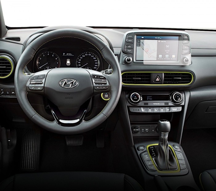 Folie Protectie Navigatie Hyundai Kona 2017-2020, Duragon, protectie Display Navigatie, silicon Mat, Anti-zgarieturi, Anti-amprenta, kit instalare