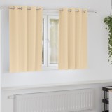vidaXL Perdele cu perdele 2 pcs Crem 140 x 140 cm Poliester