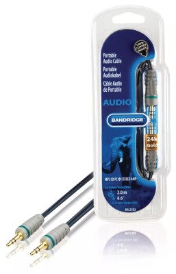 Cablu audio stereo OFC cupru Jack 3.5 mm tata-tata 2m Bandridge foto