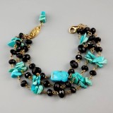 Brățară Euphoria din agat negru și turcoaz de Arizona