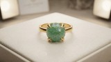Cumpara ieftin Inel din Argint 925 Placat cu Aur, cu Zirconia Verde Aventurin Fatetat