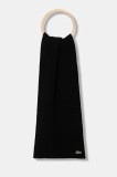 Lacoste eșarfă de l&acirc;nă culoarea negru, uni, RE0058