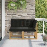 vidaXL Canapea de exterior din mijloc și colț cu pernă 2 Bucată Alb 901619