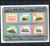 Cuba 1987 - Locomotive, trenuri, bloc neuzat