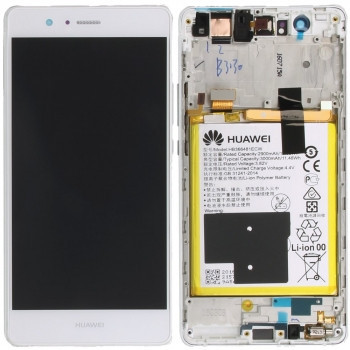 Huawei P9 Lite (VNS-L21, VNS-L31) Capac frontal al modulului de afișare + LCD + digitizer + baterie albă 02350SLF