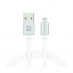 Cablu Date si Incarcare USB la Lightning Swissten, 1.2 m, Argintiu