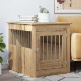 vidaXL Ladă pentru c&acirc;ini, Stejar artizanal 64,5x80x71 cm lemn compozit