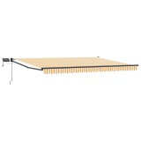 vidaXL Marchiză retractabilă manuală cu led-uri Galben și alb 4 &times; 3 m 3419457
