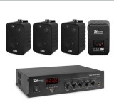 Sistem audio ambiental, 4 boxe perete, 1 amplificator, USB, Bluetooth