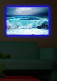 Tablou decorativ cu lumina LED, 4570DACT-15, Canvas, Dimensiune: 45 x 70 cm, Multicolor, Shining