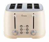 Prajitor paine Fram FTP-800CR, 4 felii, 1600W, Inox/Crem, Decongelare, Reincalzire, 7 nivele rumenire