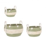 Cumpara ieftin Set 3 cosuri verde natur Thelma 25x16x16 cm, 30x22x20 cm, 36x29x23 cm
