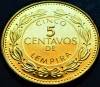 Moneda exotica 5 CENTAVOS de LEMPIRA - HONDURAS, anul 2005 * cod 590 = UNC, America Centrala si de Sud