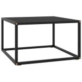 Cumpara ieftin Masuta de cafea, negru cu sticla neagra, 60x60x35 cm
