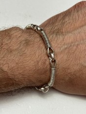 BRATARA ARGINT 925 - Barbati - Vintage - Facuta Manual - 40g. !