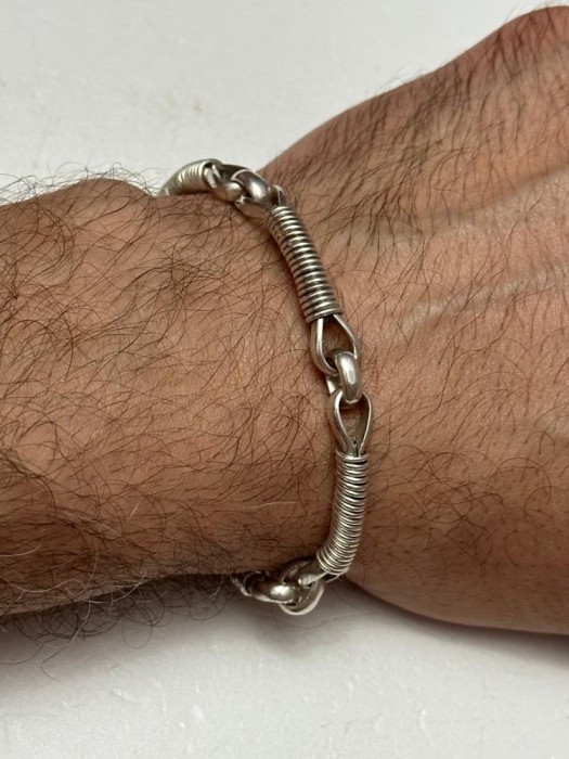 BRATARA ARGINT 925 - Barbati - Vintage - Facuta Manual - 40g. !