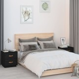 Cumpara ieftin Noptiere, 2 buc., negru, 40x34x45 cm, lemn masiv de pin