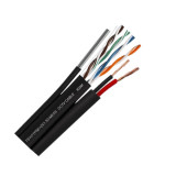 Cablu FTP autoportant cu alimentare 2x1.5, cat 5E, CUPRU 100%, 305m, negru TSY-FTP5E+2x1.50-MESS, TSY Cable