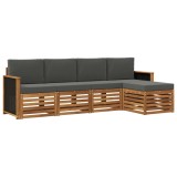 vidaXL Set de canapele de exterior cu pernă 5 pcs Natural și Antracit 3384223