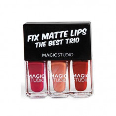 Set 3 rujuri lichide mate, Fix &amp;amp;amp; Matte Lips Trio, Magic Studio foto