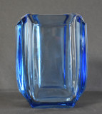 Vaza din cristal nuante de albastru / bleu - Design anii 1960