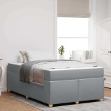 VidaXL Cadru de pat cu saltea Gri deschis 120 x 190 cm țesătură 3399342